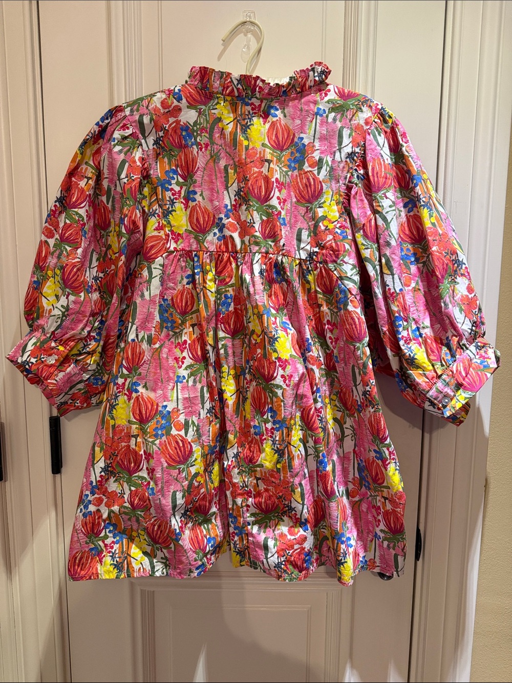 Entro Babydoll Floral Puff-Sleeve Blouse-Size 1X-NWOT - Picture 3 of 9